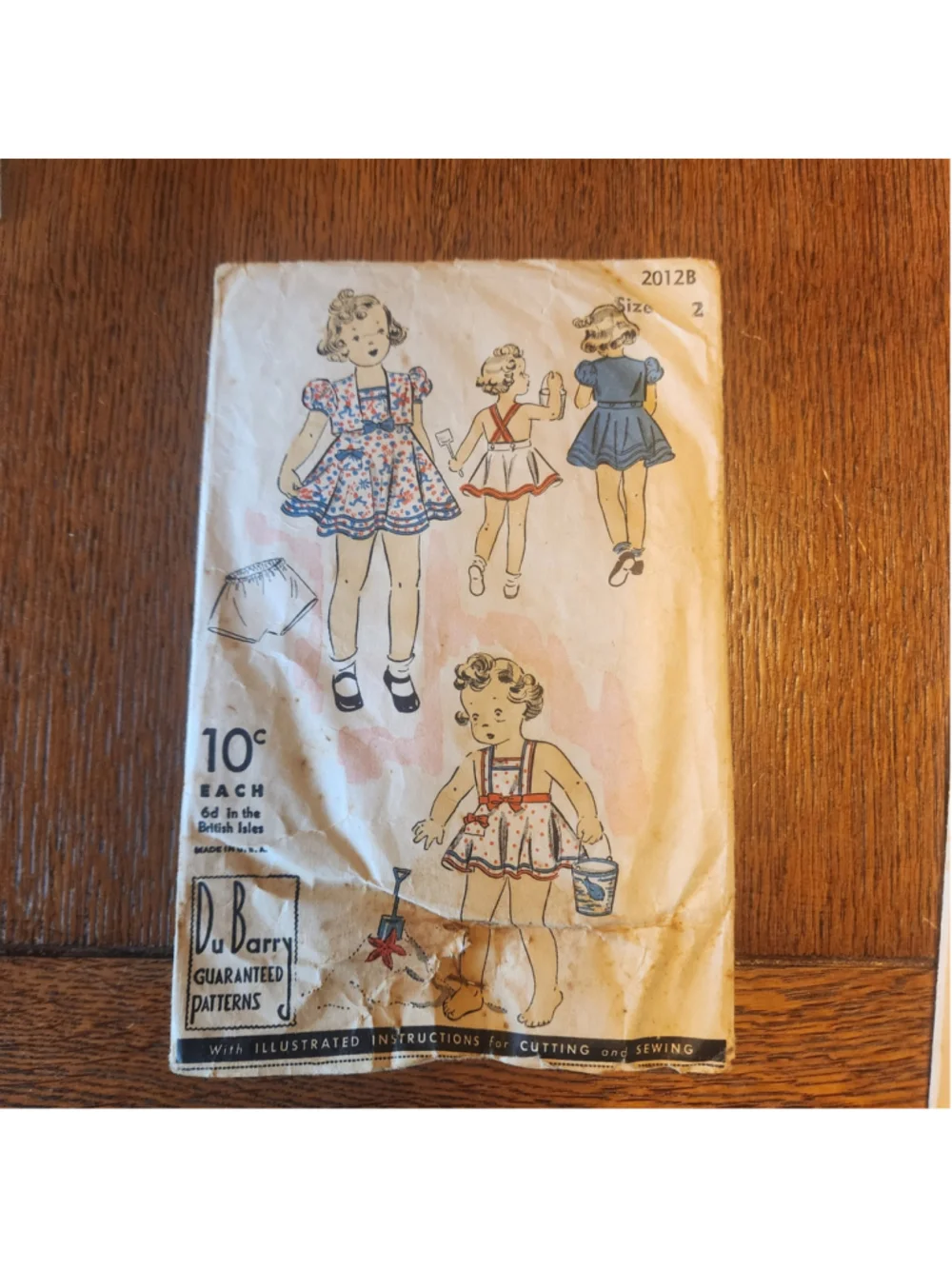 Vintage Du Barry Sewing Pattern Lot Children's Girls Dresses 1940s Cut Complete
